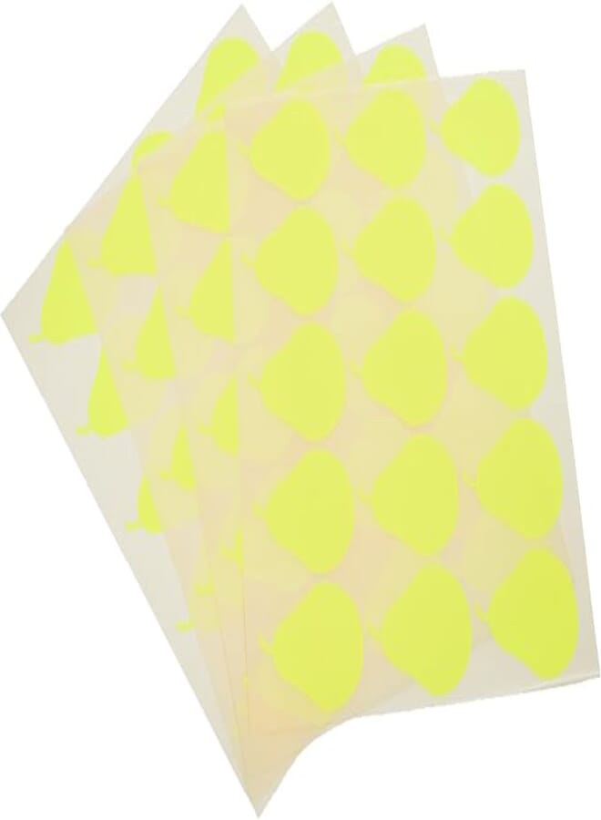 Al-Manar Delightful Pear-Shaped Adhesive Label Sticker, 31x41.5 mm With Premium Material Suitable For Home, School And Office - Yellow Fluorescent